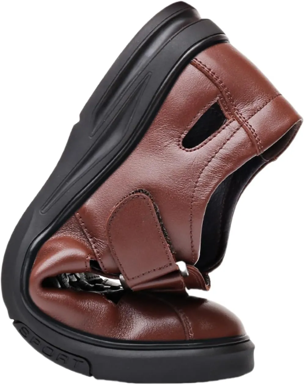Mens Dress Sandals Leather Closed Toe Sandals for Men Summer Beach Fisherman Shoes Casual Breathable