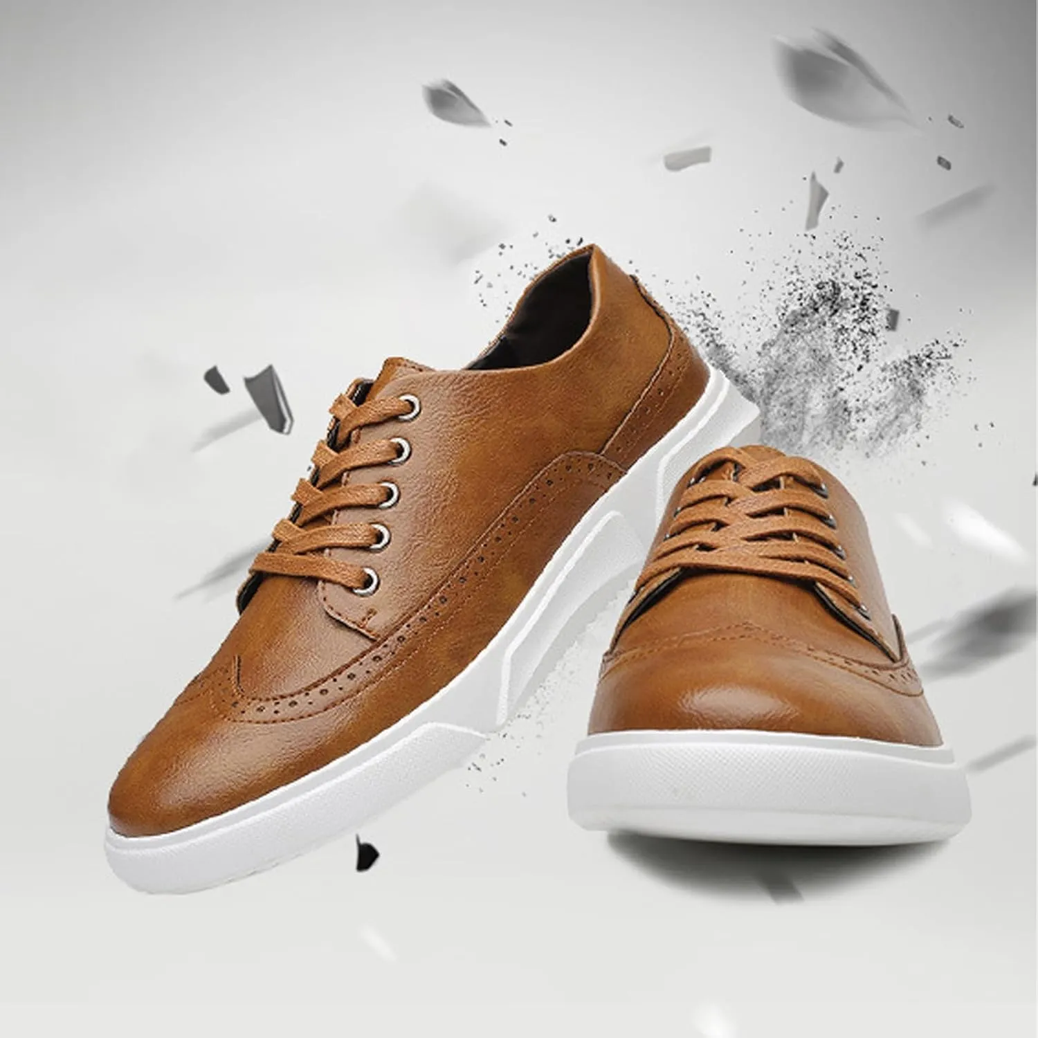 Men's Fashion Sneakers Classic Casual Shoes for Men Stylish Soft Men Dress Sneakers Wingtip Brogue Shoes