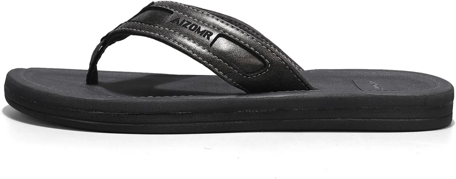 Mens Flip Flops Comfortable Walking Thong Sandals Non Slip Open-Toe Lightweight Summer Beach Slippers Indoor and Outdoor