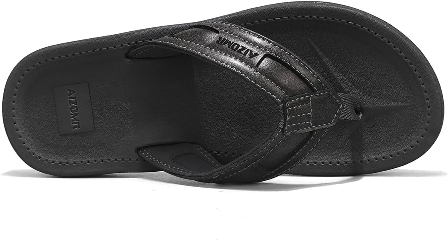 Mens Flip Flops Comfortable Walking Thong Sandals Non Slip Open-Toe Lightweight Summer Beach Slippers Indoor and Outdoor