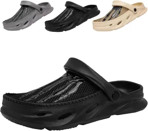Mens Garden Clogs Shoes Breathable Summer Beach Sandals Sports Sandals Adjustable Slide Slip-on Outdoor Beach Slippers