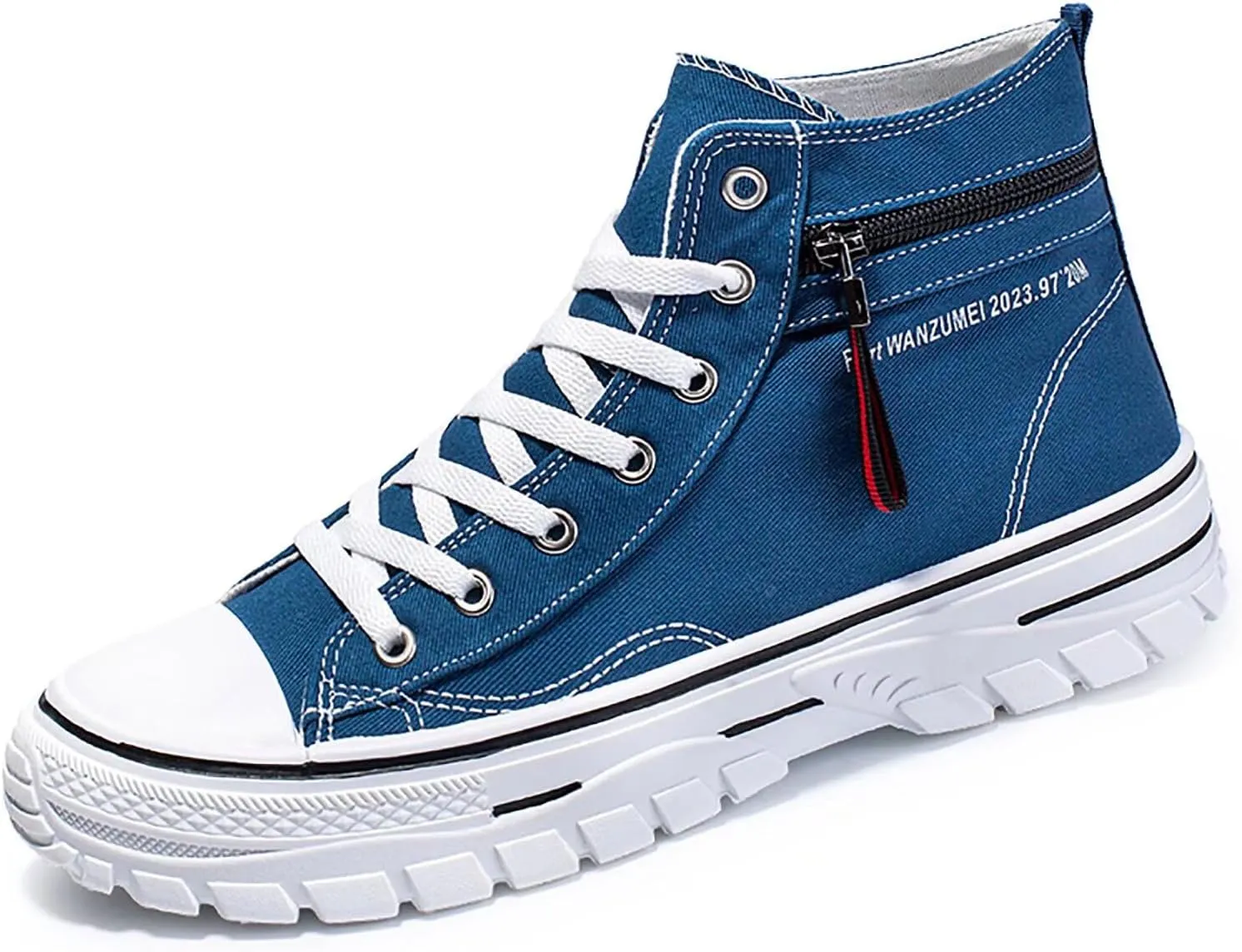 Men's High Top Canvas Shoes Walking Shoes for Men Comfort Fashion Casual Skate Sneakers with Soft Out-Sole