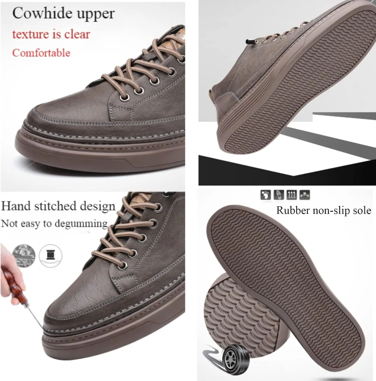 Men's Leather Business Low Top Sneakers,Retro Fashion Breathable Soft Sole Dress Shoes,Stylish Casual Oxford Sneakers.