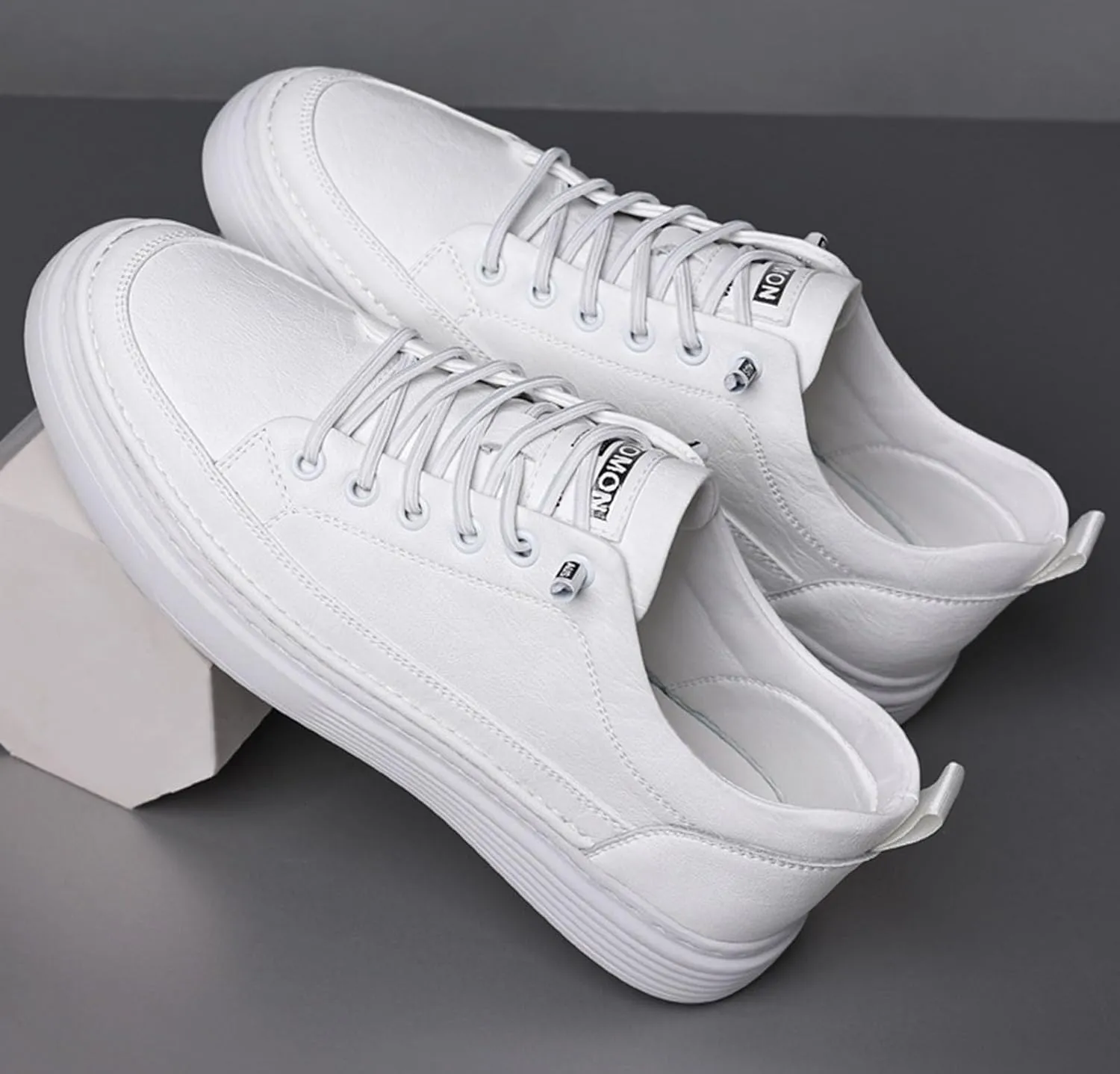 Men's Leather Business Low Top Sneakers,Retro Fashion Breathable Soft Sole Dress Shoes,Stylish Casual Oxford Sneakers.