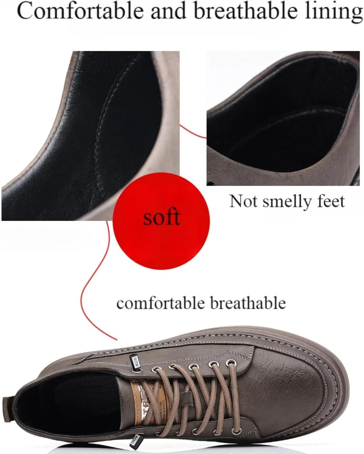 Men's Leather Business Low Top Sneakers,Retro Fashion Breathable Soft Sole Dress Shoes,Stylish Casual Oxford Sneakers.