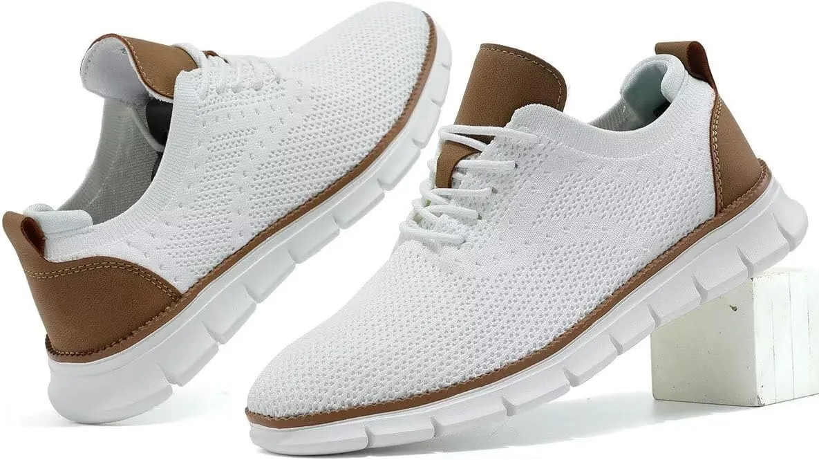 Men's Oxfords Business Shoes Fashion Mesh Casual Dress Walking Sneakers Comfortable Lightweight Soft Sole