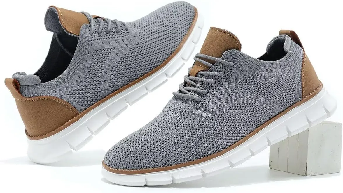 Men's Oxfords Business Shoes Fashion Mesh Casual Dress Walking Sneakers Comfortable Lightweight Soft Sole