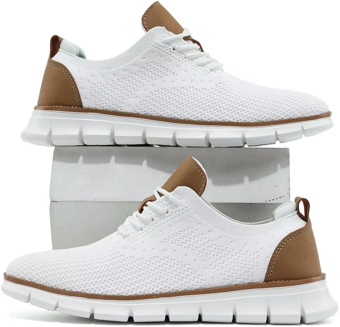 Men's Oxfords Business Shoes Fashion Mesh Casual Dress Walking Sneakers Comfortable Lightweight Soft Sole