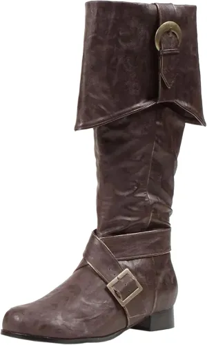 Mens Renaissance Boots Medieval Pirate Boots Halloween PU Leather Costume Boot Gothic Cosplay Shoes