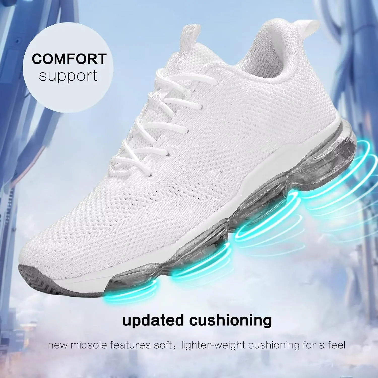 Mens Running Shoes Air Low Top Comfort Walking Lace Up Sneakers Breathable Fashion Tennis Sport Gym Fitness Cross Trainers