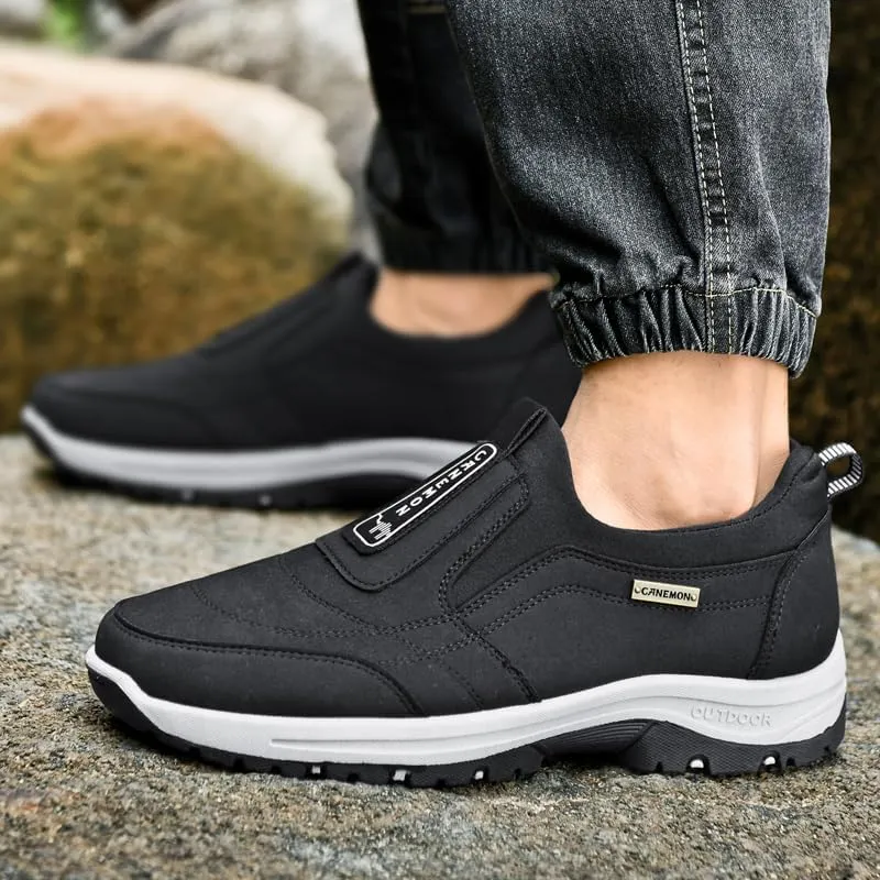 Men's Slip-On Walking Shoes, Lightweight Comfort Breathable Loafers Non-Slip Hiking Shoes