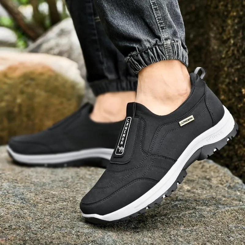 Men's Slip-On Walking Shoes, Lightweight Comfort Breathable Loafers Non-Slip Hiking Shoes