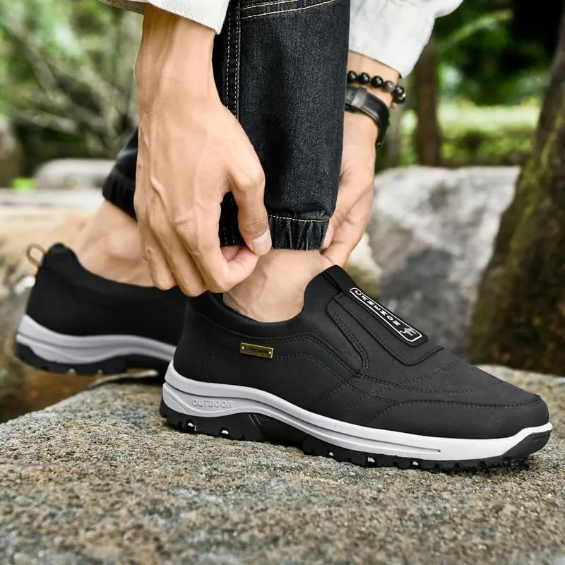Men's Slip-On Walking Shoes, Lightweight Comfort Breathable Loafers Non-Slip Hiking Shoes