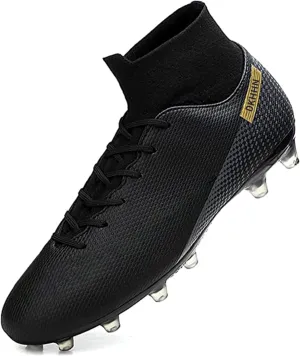 Men's Soccer Shoes Football Cleats Outdoor High-Tops Lace-Up Non-Slip Spikes AG/FG Boots Wide Training Sneaker