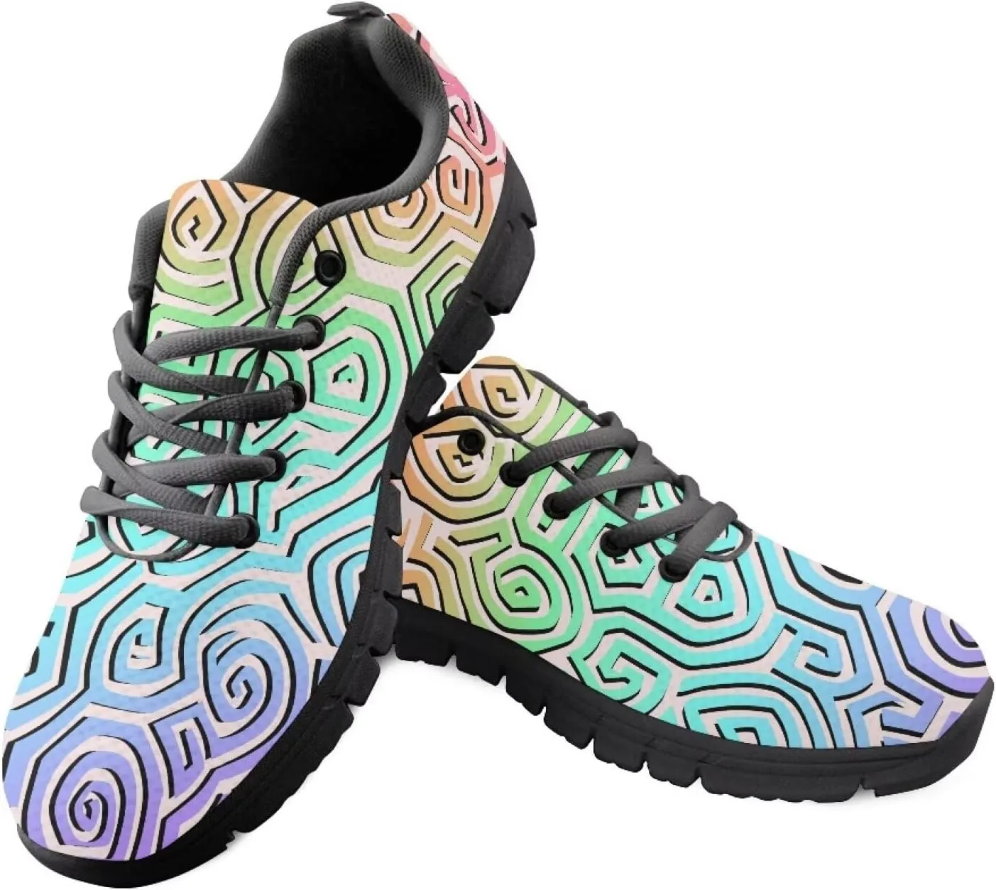 Men's Supportive Running Shoes Lace-Up Non Slip Tennis Sneakers Breathable Comfort Outdoor Shoes for Athletic US 5-14 Black Sole