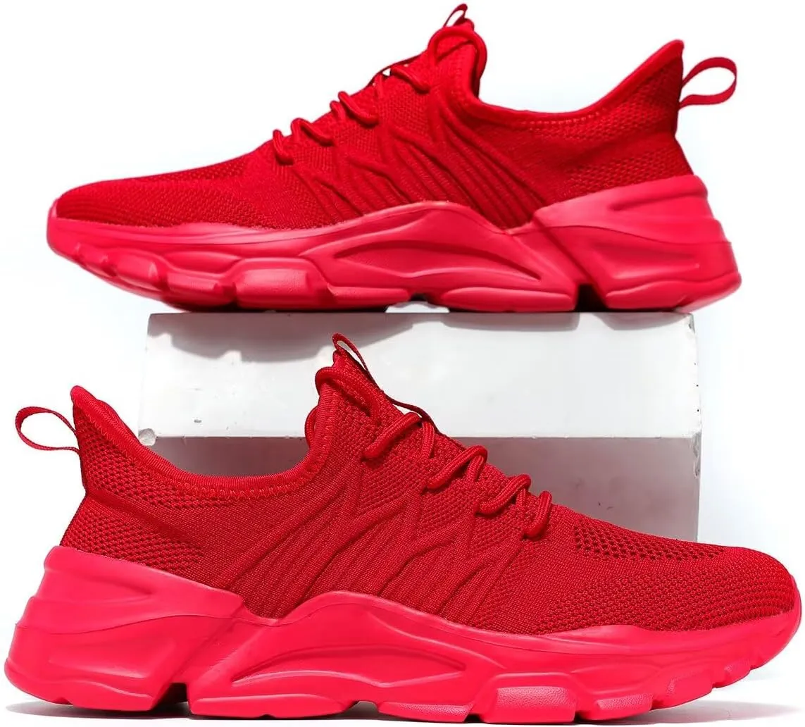 Mens Walking Shoes Running Tennis Sneakers Mesh Lightweight Breathable Trainers Casual Comfortable Soft Sole Work Gym