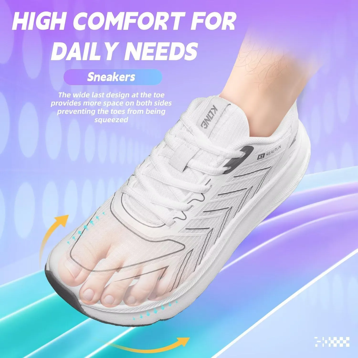 Mens Wide Walking Shoes Soft Sole Non Slip Running Comfortable Tennis Breathable Athletic Gym Workout Sport Sneakers