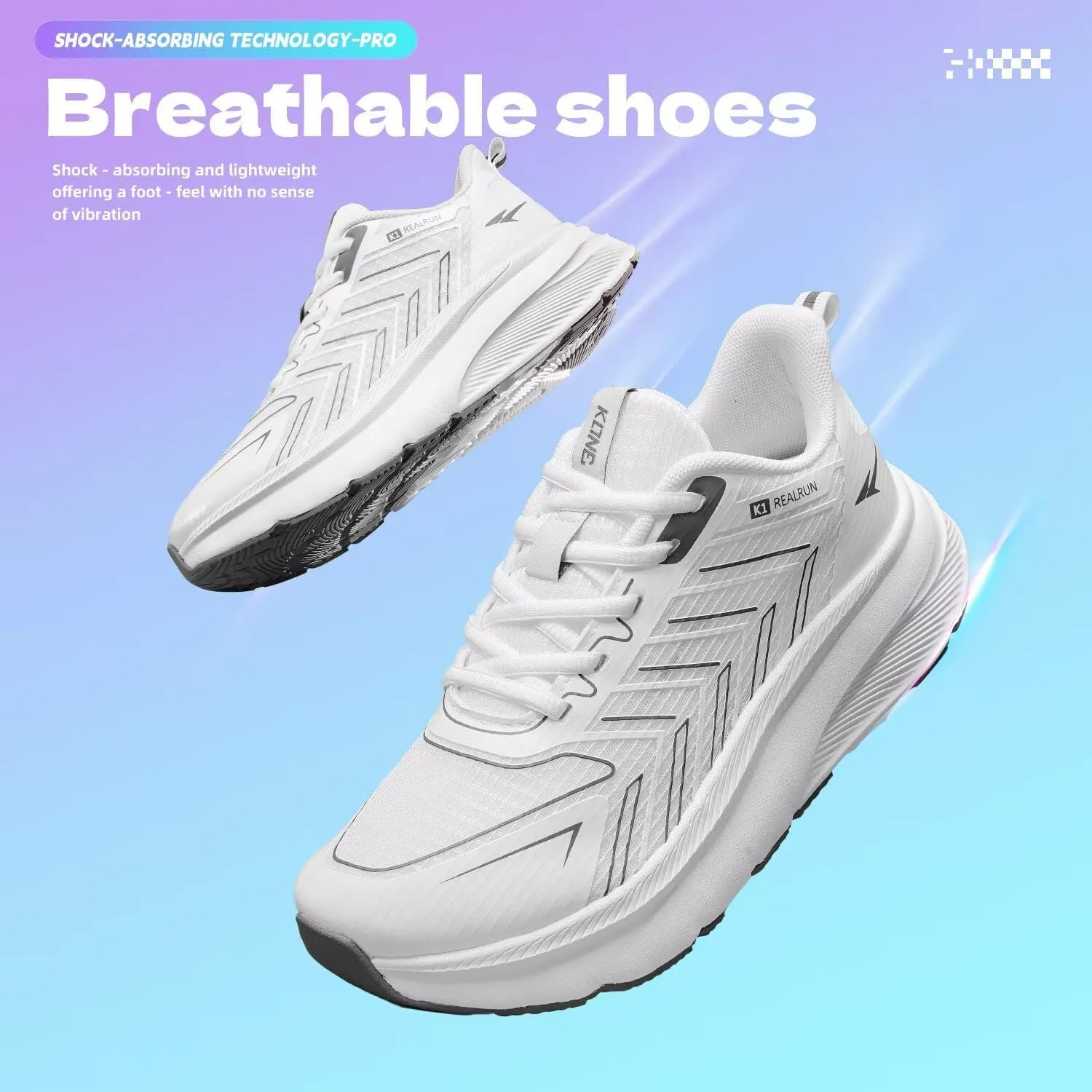 Mens Wide Walking Shoes Soft Sole Non Slip Running Comfortable Tennis Breathable Athletic Gym Workout Sport Sneakers