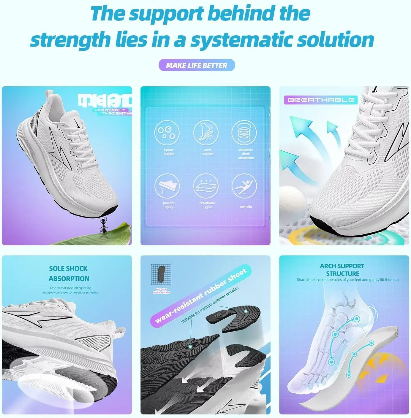 Mens Wide Walking Shoes Soft Sole Non Slip Running Comfortable Tennis Breathable Athletic Gym Workout Sport Sneakers