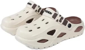 Mens Womens Clogs with Holes Unisex Garden Shoes Comfortable Arch Support Sandals Slip-On Mules Outdoor Quick-Dry Footwear for Work Beach Beige