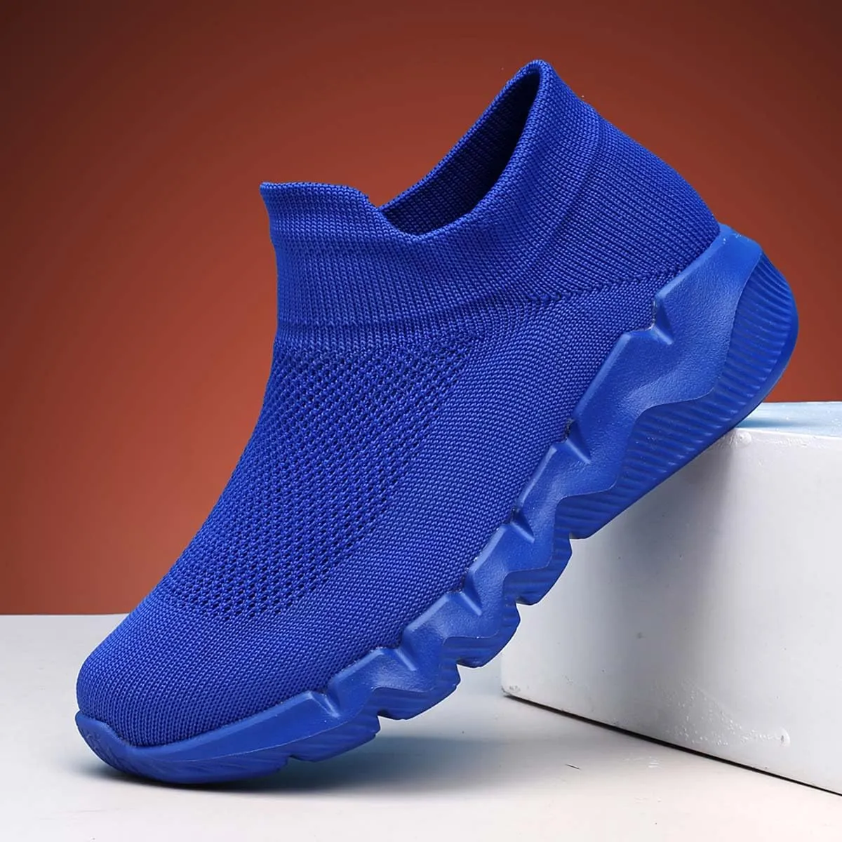 Men's Women's Knitted Mesh Fashion Breathable Ankle-High Road Running Shoes Soft Sneakers Shoes Trainers Shoes