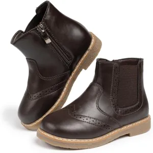 Miamooi Toddler Girls Boys Combat Ankle Boots Little Kid Waterproof Outdoor Chelsea Fall Booties Leather Comfort Shoes (Toddler/Little Kid)