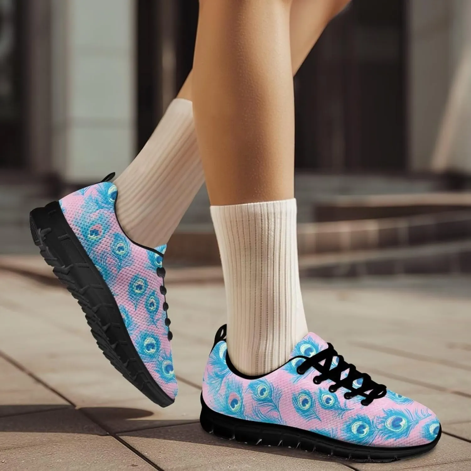 Modysero Soft Tennis Shoes for Women Shoes Lace Up Mesh Women Running Sneakers for Fall Outdoor Walking Sneakers