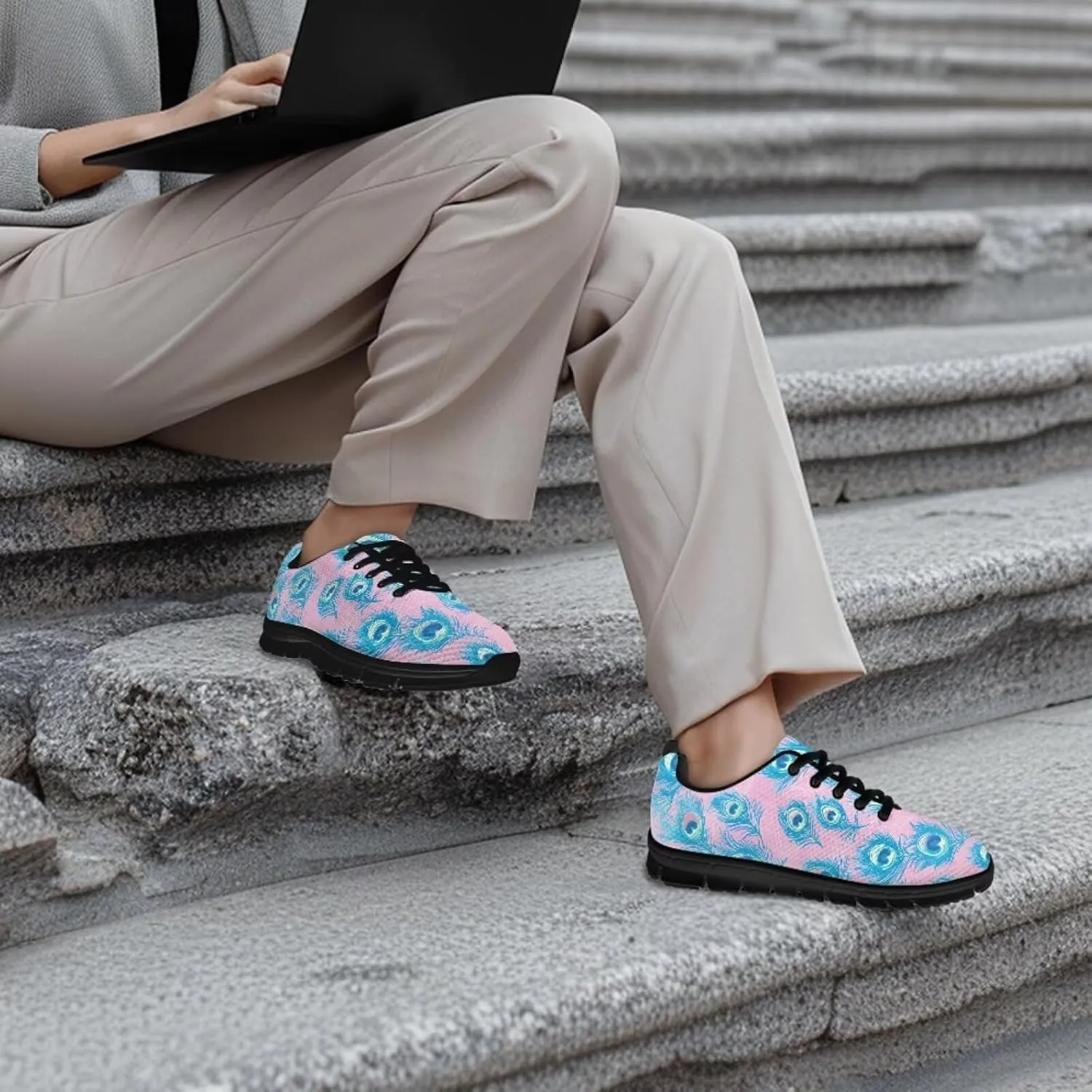 Modysero Soft Tennis Shoes for Women Shoes Lace Up Mesh Women Running Sneakers for Fall Outdoor Walking Sneakers