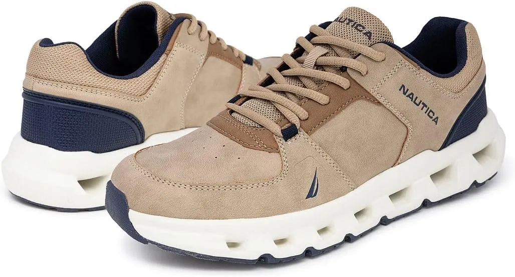 Nautica Mens Running Sneakers Sport Fashion Lace-Up Athletic Soft Shoes for Gym Tennis Men – Cushioned, Breathable, Lightweight & Comfortable