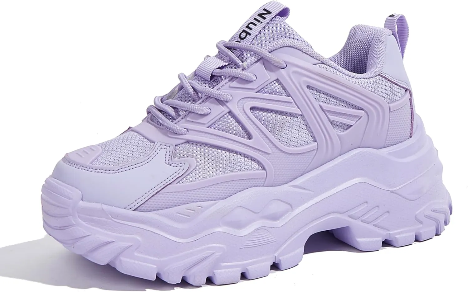 Niluber Chunky Sneakers for Women White Black Red Purple Platform Sneakers Comfortable Casual Lace Up Fashion Tennis Shoes