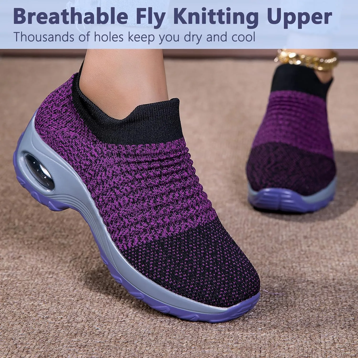 Non Slip Work Shoes Women, Walking Shoes Women, Work Gym Nurse Mesh Casual Fashion Sneakers Comfort Breathable Lightweight