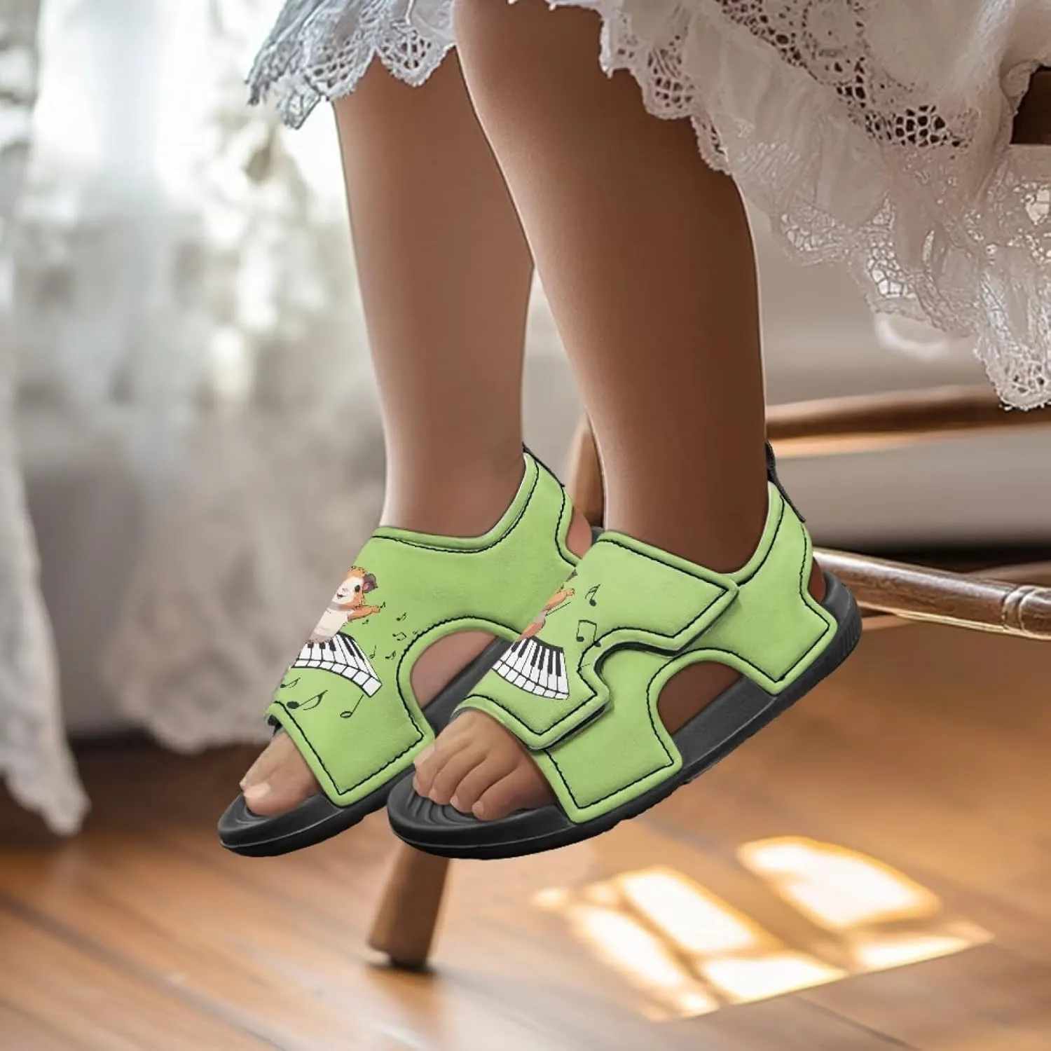 Nylon buckle Daisy Floral Hamster Kids' Sandals for Boys Suitable for Outdoor Play Fashioned Walking Shoes