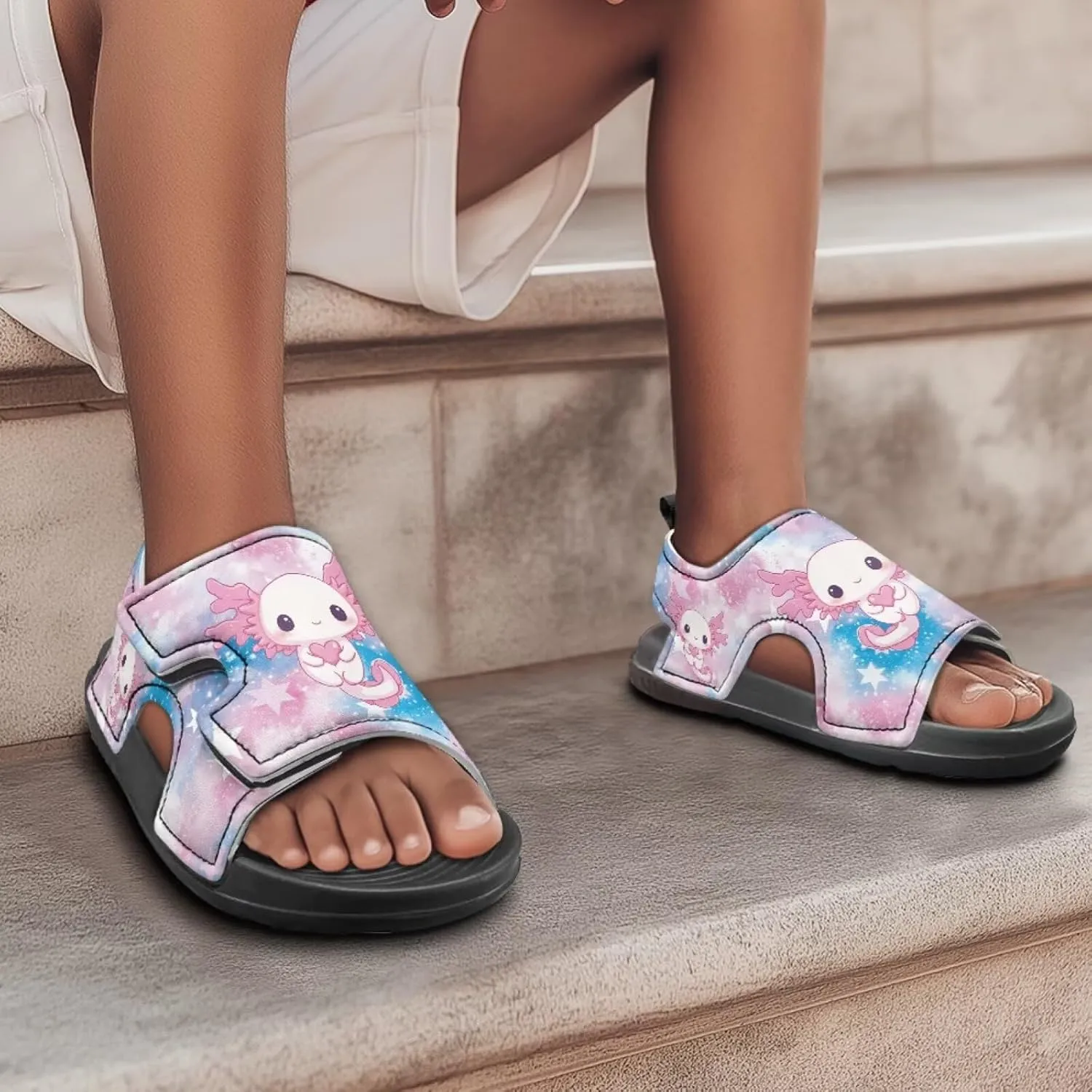 Nylon buckle Kids Cartoon Sandals for Boys Girls Suitable for Outdoor Play Walking Shoes