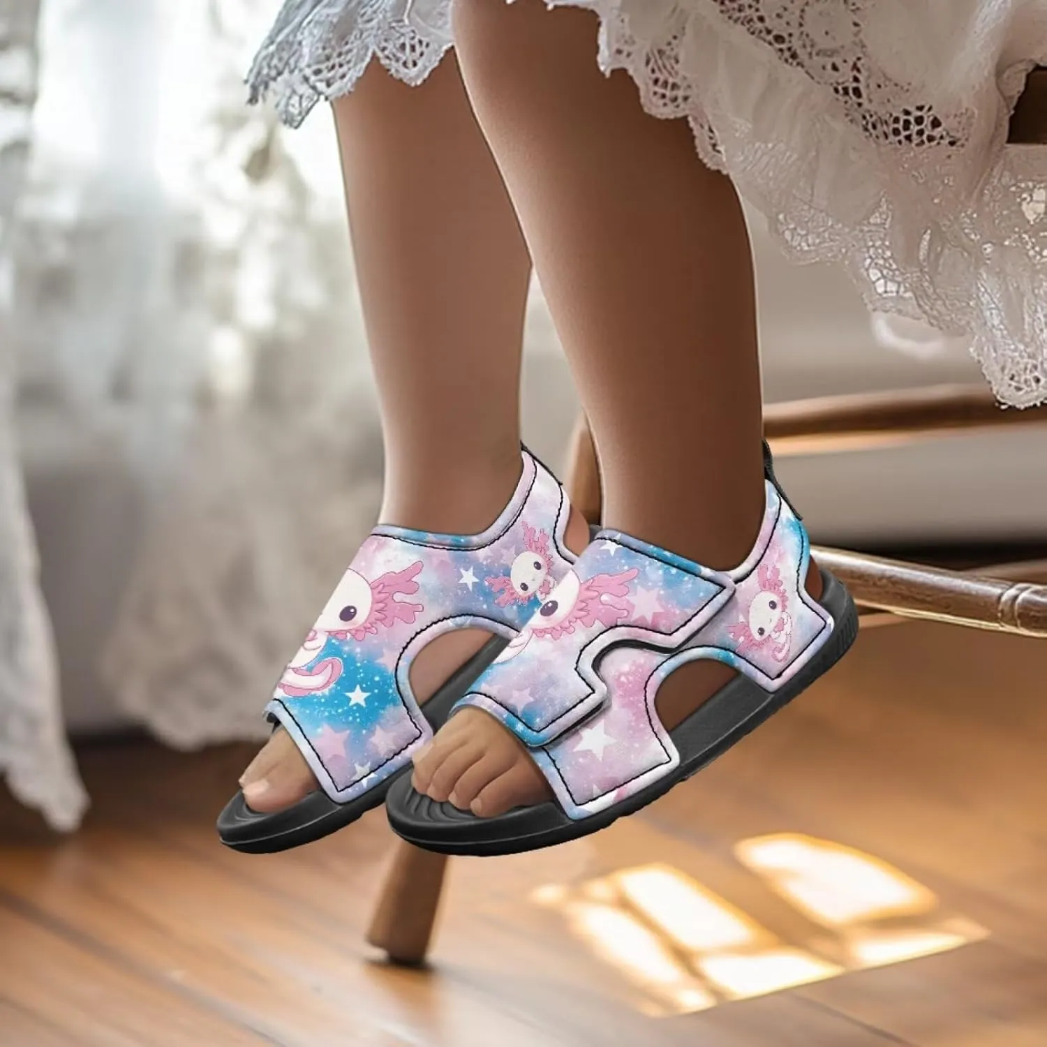 Nylon buckle Kids Cartoon Sandals for Boys Girls Suitable for Outdoor Play Walking Shoes