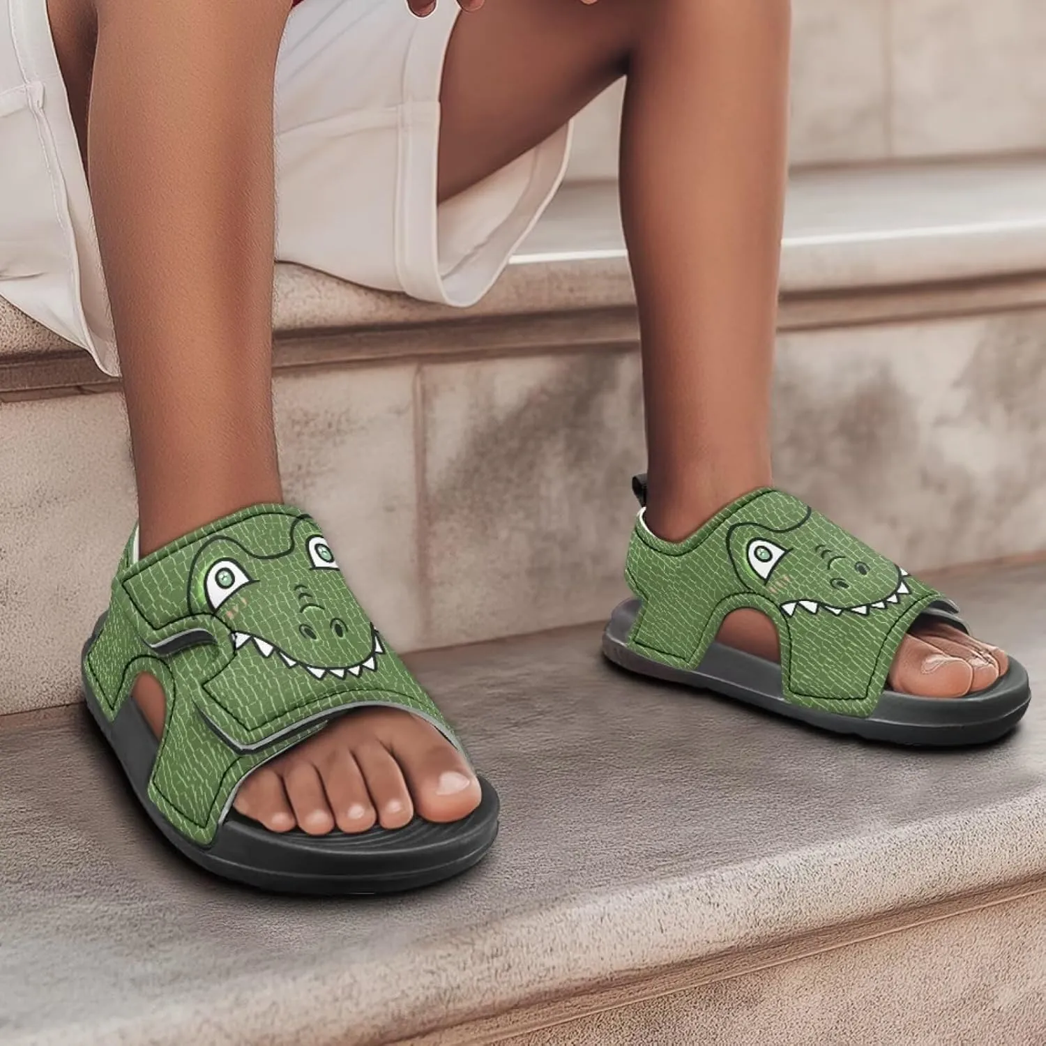 Nylon buckle Kids Cartoon Sandals for Boys Girls Suitable for Outdoor Play Walking Shoes