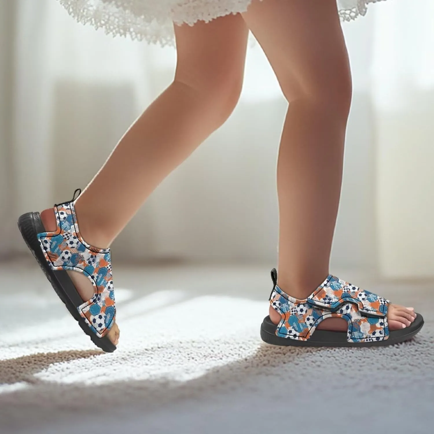 Nylon buckle Kids Sandals for Boys Cartoon Print Suitable for Outdoor Play Walking Shoes