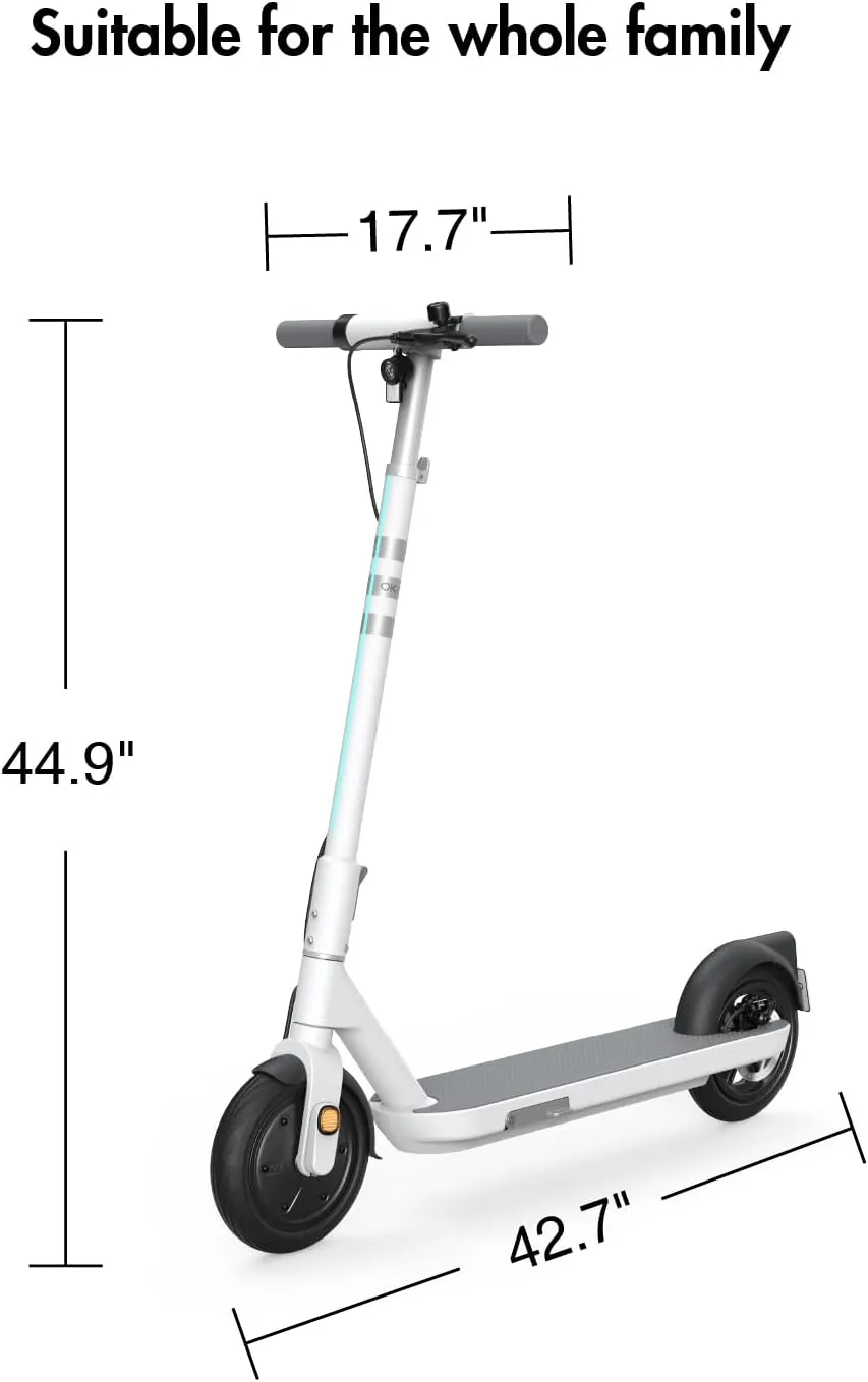 OKAI Electric Kick Scooter - ES10/20/30/520 Models - 18.6-50 Miles Range & 15.5-20 MPH, Dual Brakes - Commuter Electric Scooter for Adults & Teens