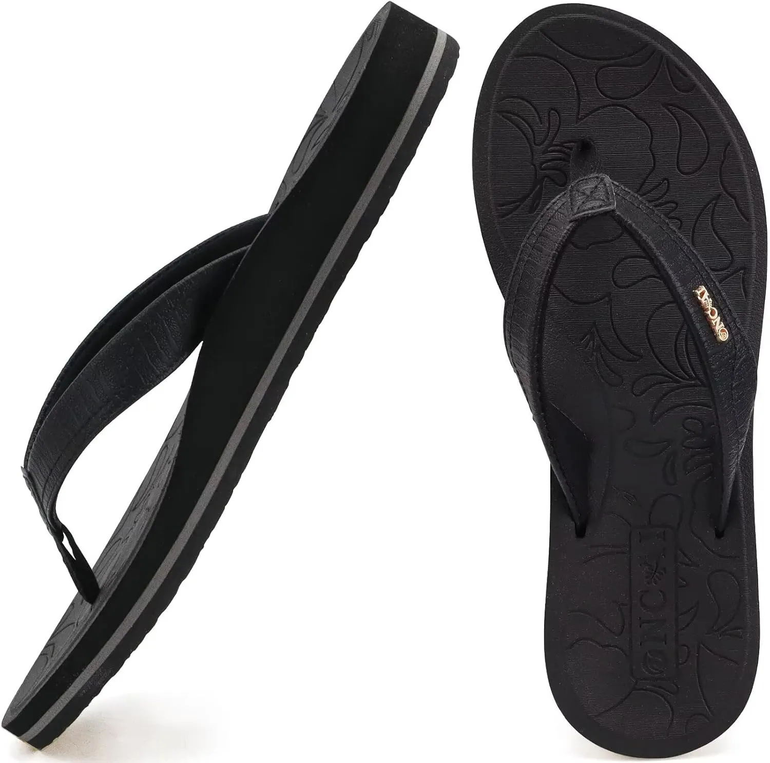 ONCAI Women's Flip Flops Comfortable Summer Beach Thong Sandals for Women with Cushion Walking Arch Support Yoga Mat Indoor Outdoor Soles