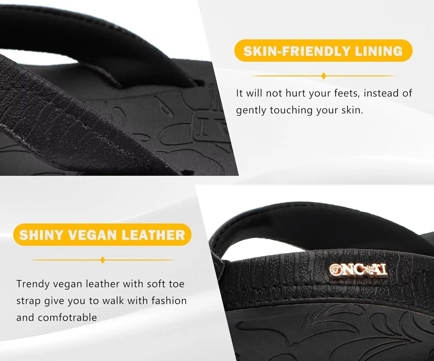 ONCAI Women's Flip Flops Comfortable Summer Beach Thong Sandals for Women with Cushion Walking Arch Support Yoga Mat Indoor Outdoor Soles