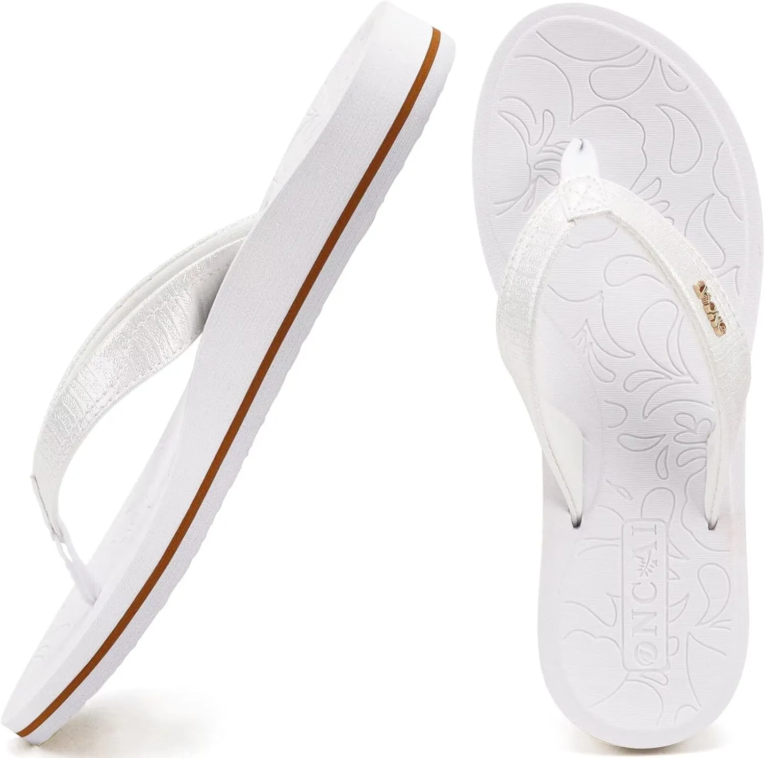 ONCAI Women's Flip Flops Comfortable Summer Beach Thong Sandals for Women with Cushion Walking Arch Support Yoga Mat Indoor Outdoor Soles