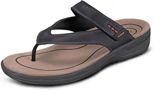 Orthofeet Men's Orthopedic Leather Eldorado Flip-Flop Sandals