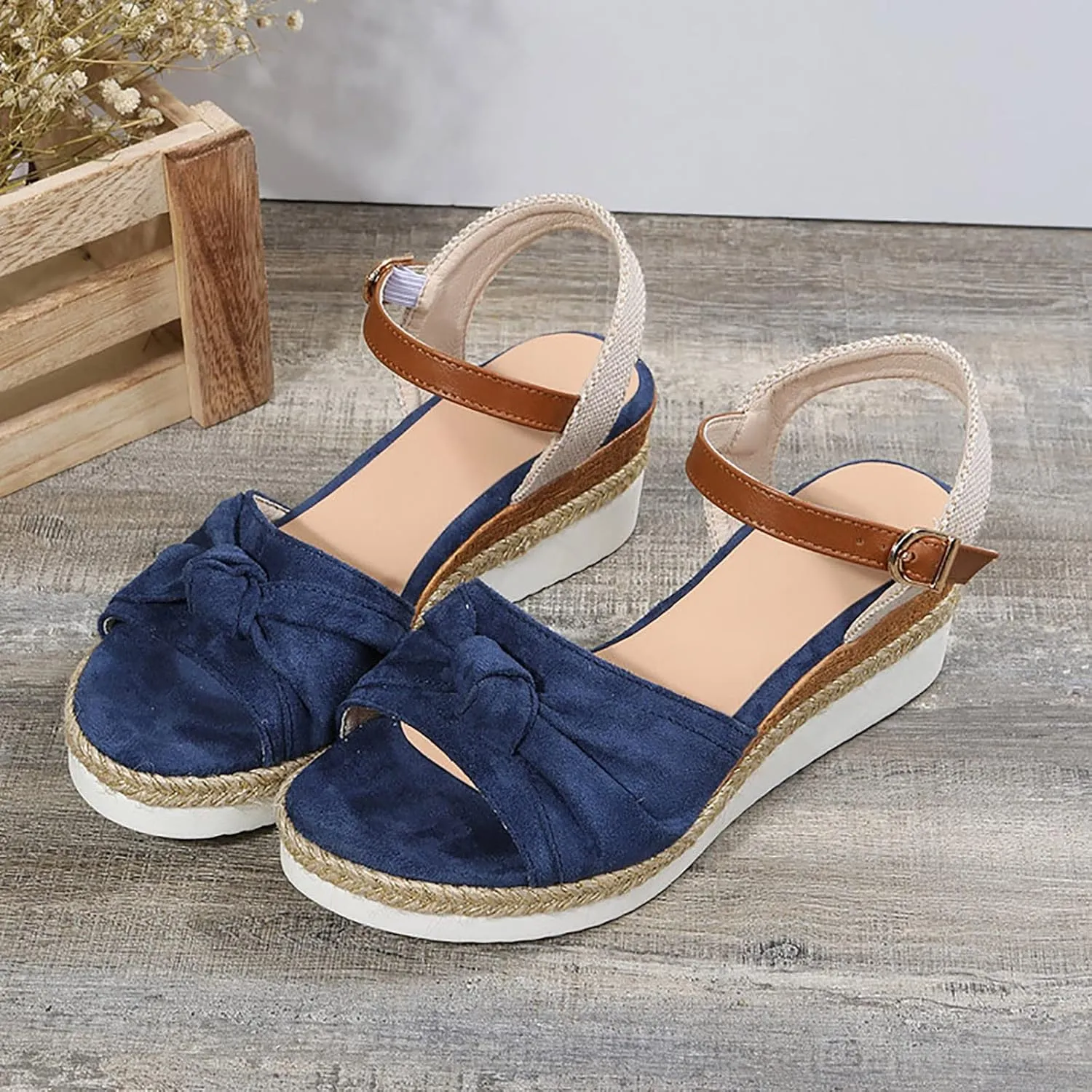 Orthopedic Wedge Sandals Women Summer Dressy Ankle Strap Flat Sandals Casual Strappy Low Wedges Slip on Zipper Beach Sandals