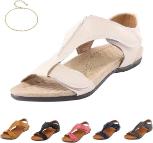 Orthowalkway Women's Comfy Orthotic Sandals, Women's Comfortable Walking Shoes Orthopedic Sandals with Arch Support
