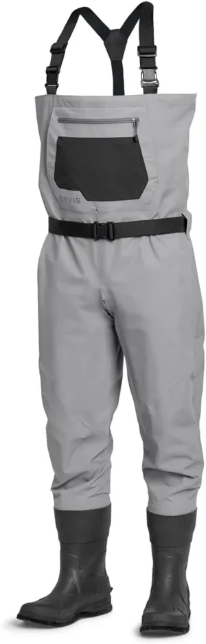 Orvis Clearwater Bootfoot Fly Fishing Waders - Modern Fit Chest Waders with Vulcanized Neoprene Felt Sole Wading Boots, Stone - X-Large / 13