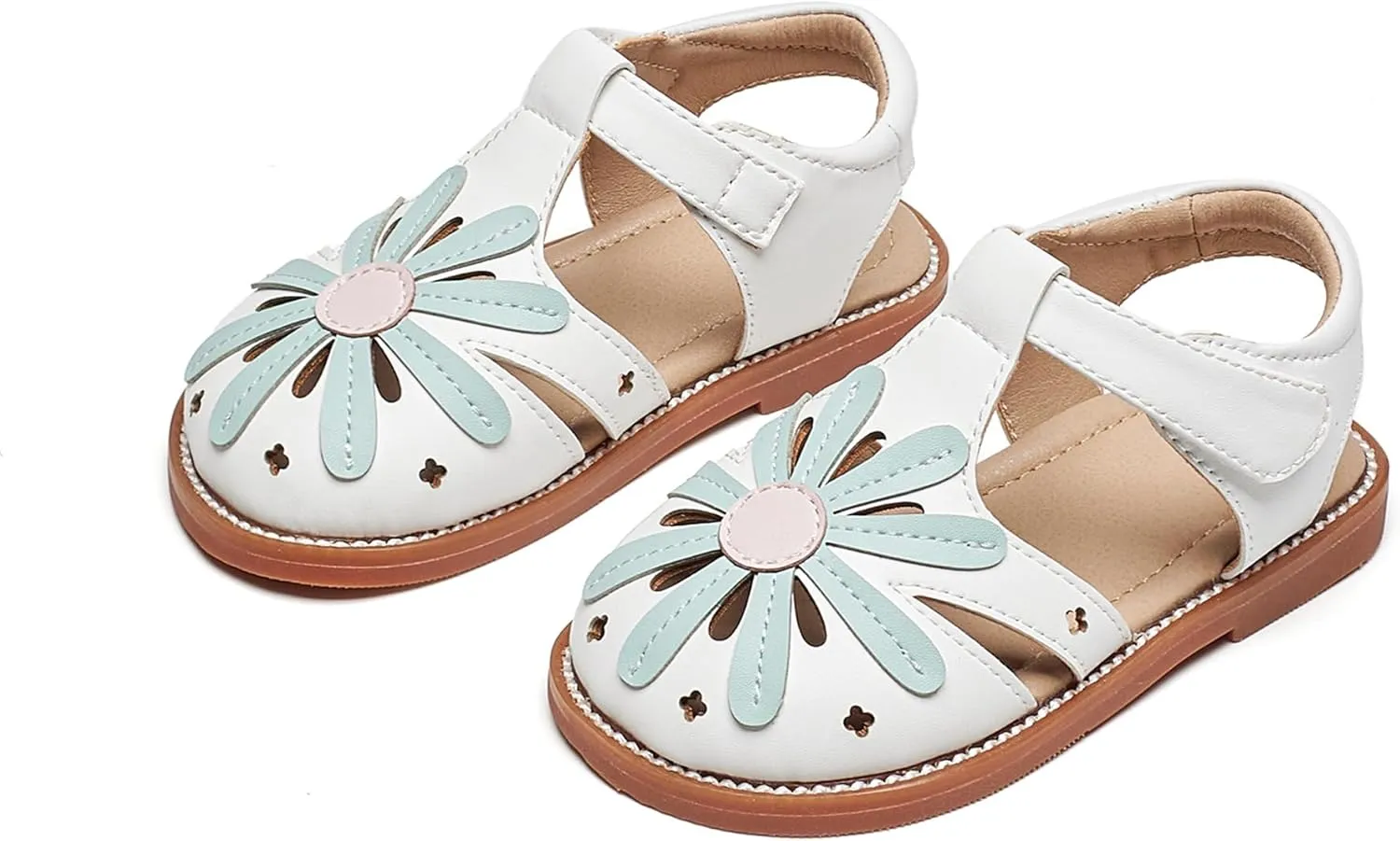 Otter MOMO Girls Open Toe Princess Flat Sandals with Comfort Sole Summer Sandals