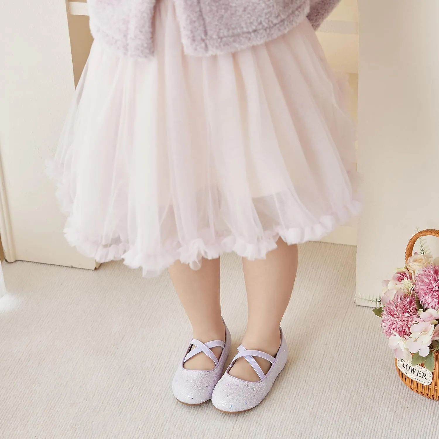 Otter MOMO Toddler Little Girls Party Dress Princess Shoes Slip On Mary Jane Ballerina Flats Shoes