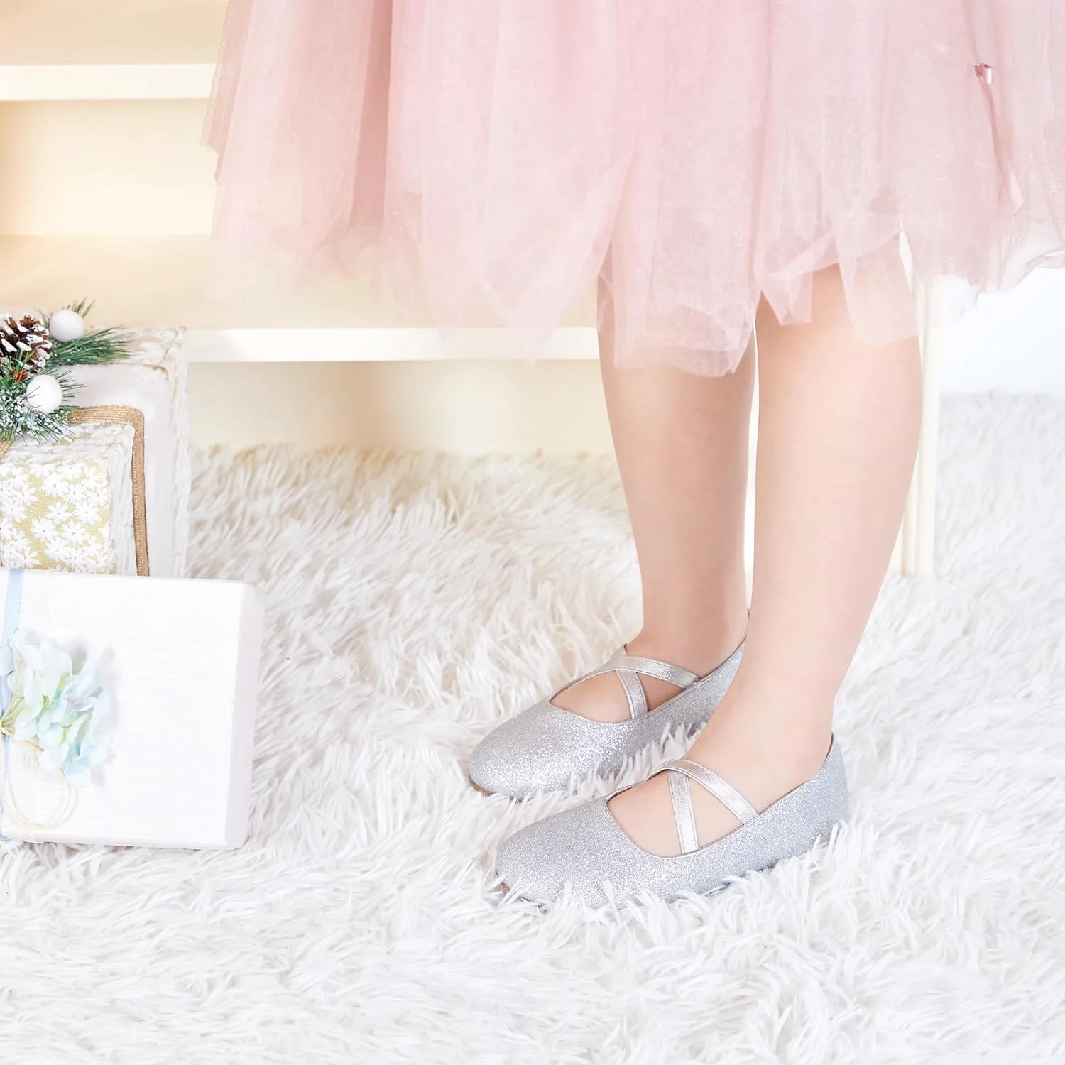 Otter MOMO Toddler Little Girls Party Dress Princess Shoes Slip On Mary Jane Ballerina Flats Shoes