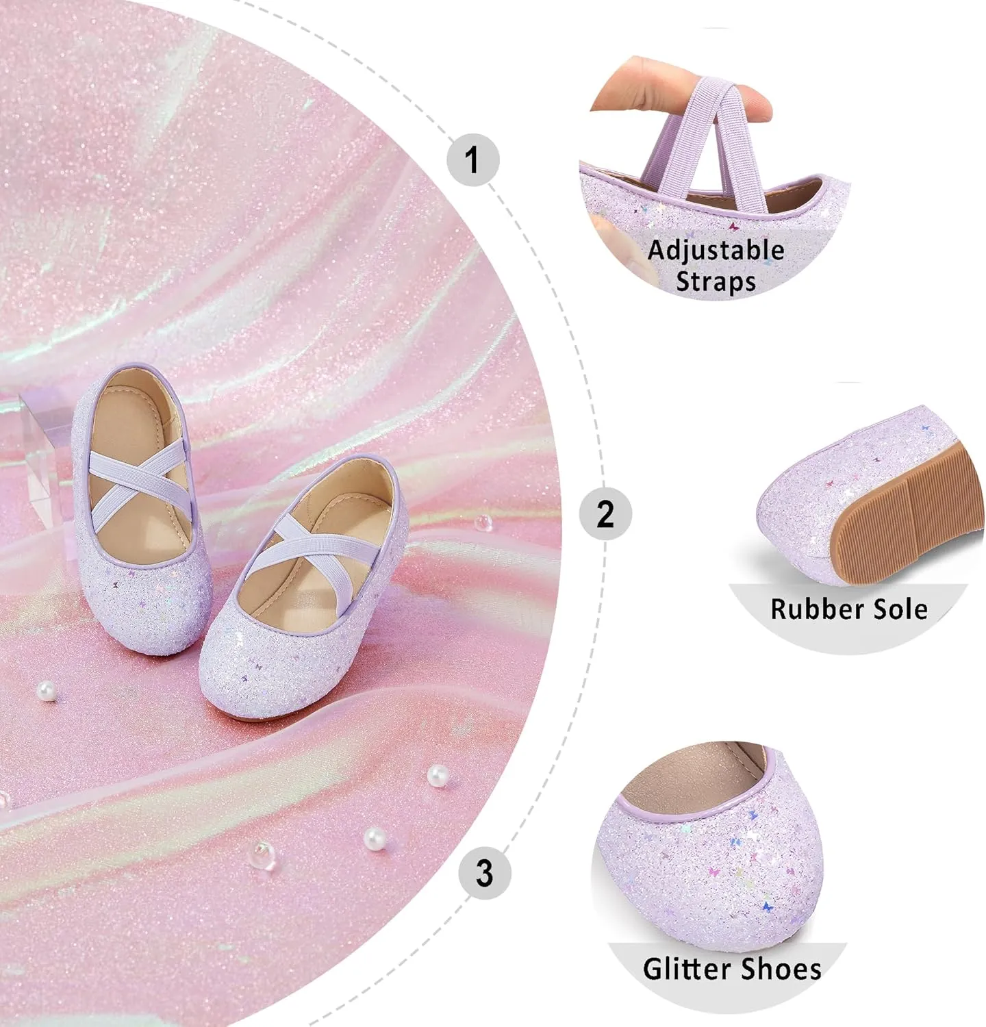 Otter MOMO Toddler Little Girls Party Dress Princess Shoes Slip On Mary Jane Ballerina Flats Shoes