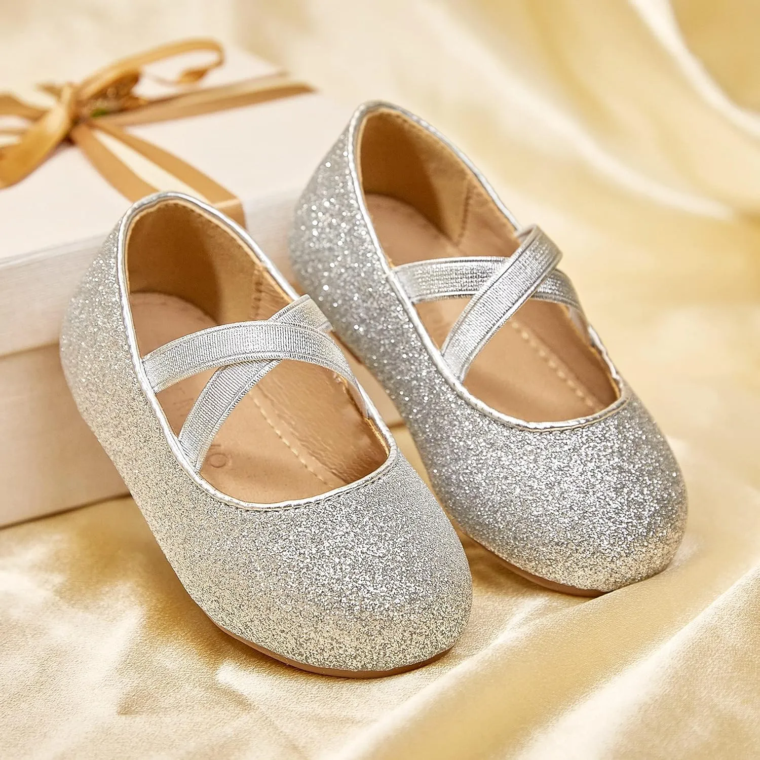 Otter MOMO Toddler Little Girls Party Dress Princess Shoes Slip On Mary Jane Ballerina Flats Shoes