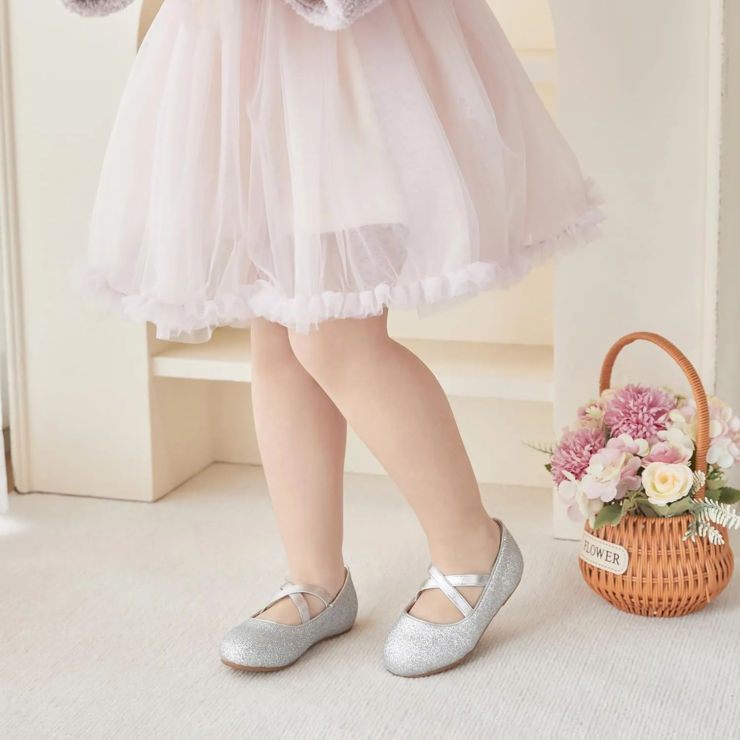 Otter MOMO Toddler Little Girls Party Dress Princess Shoes Slip On Mary Jane Ballerina Flats Shoes